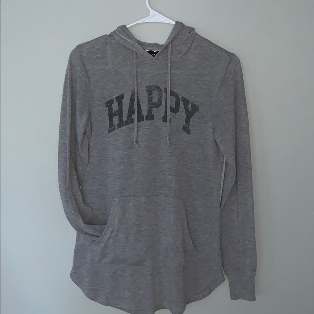 Grey happy hoodie
